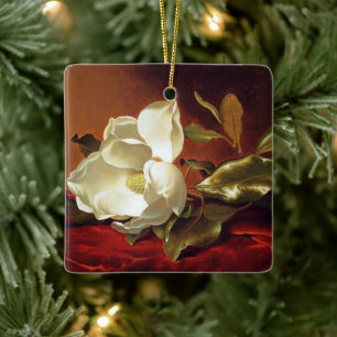 Heade - A Magnolia on Red Velvet Keramikornament