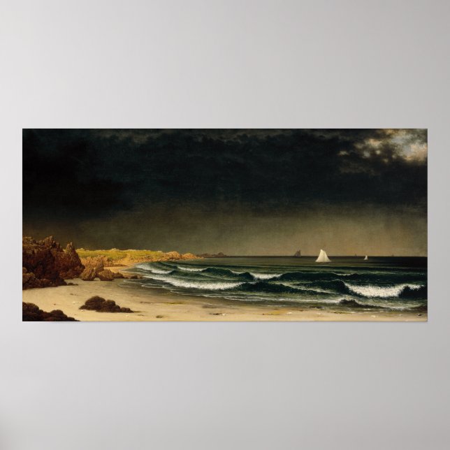 Heade - Anfahrt zum Sturm, Strand in der Nähe von  Poster (Vorne)