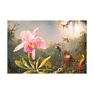 Heade - Cattleya Orchid und Three Hummingbirds  Leinwanddruck