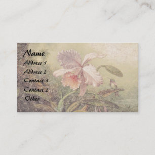 Heade Kolibri Vogel Orchidee Blumen Visitenkarte