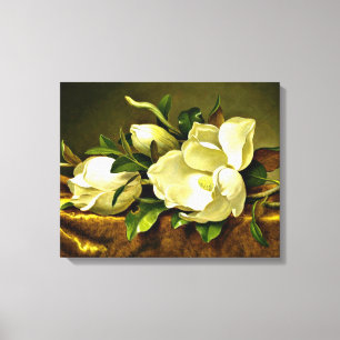 Heade - Magnolias auf goldenem Samttuch Leinwanddruck