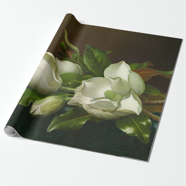 Heade Magnolias Blumengemälde Geschenkpapier (Ungerollt)