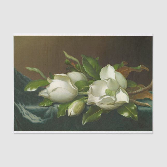 Heade Magnolias Blumengemälde Seidenpapier (Vorderseite)