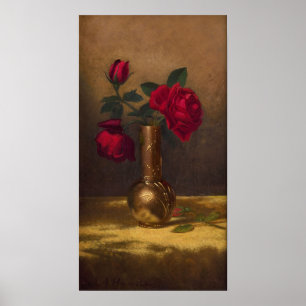 Heade - Rote Rosen in einer japanischen Vase auf G Poster