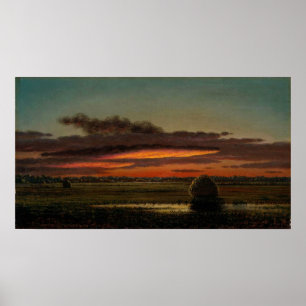 Heade - Sonnenuntergang über den Marschen 1890 Poster
