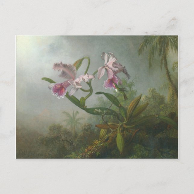 Heade - Zwei Orchideen und ein Hummer Postkarte (Vorderseite)