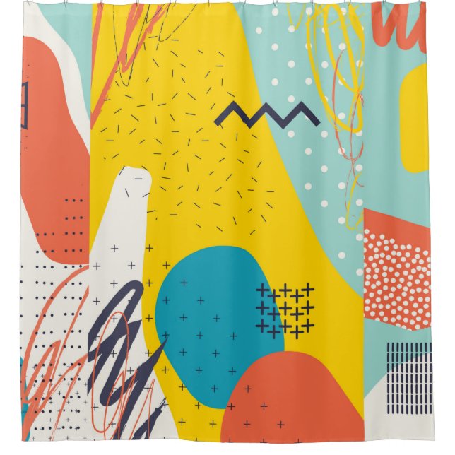 Header für kreative Doodle-Kunst mit verschiedenen Duschvorhang (Vorderseite)