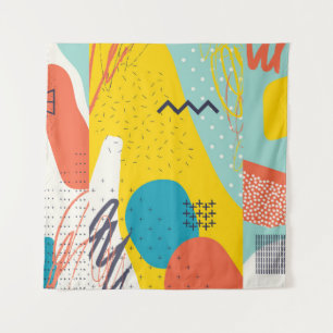 Header für kreative Doodle-Kunst mit verschiedenen Wandteppich