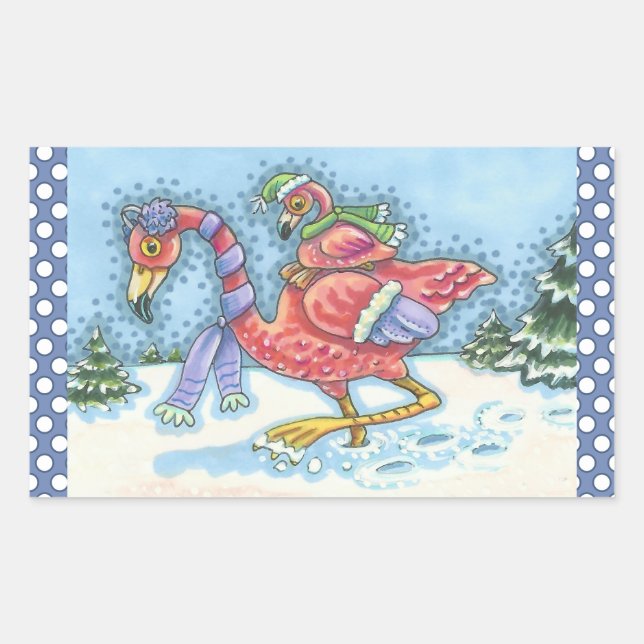 HEADING SÜDPINK FLAMINGOS URLAUB STICKER (Vorderseite)