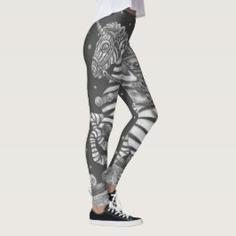 HEADLESS HORSEMAN CLOWN, HALLOWEEN ZEBRA LEGGINGS