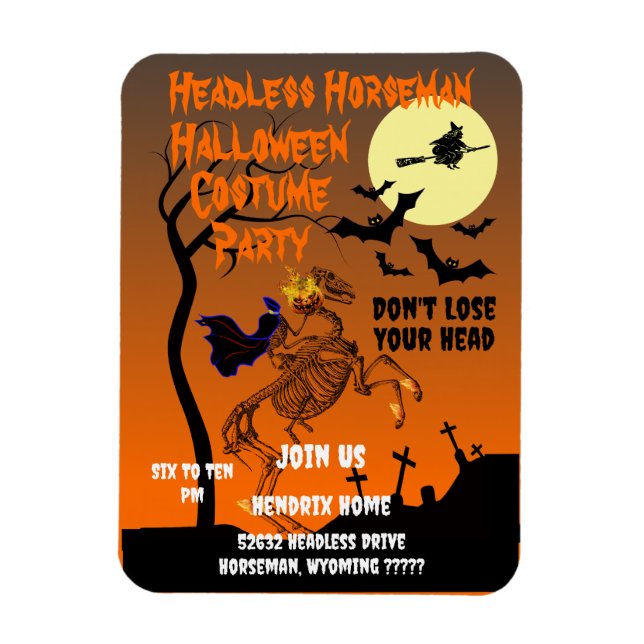 Headless Horseman Halloween Costume Party Magnet (Vertikal)