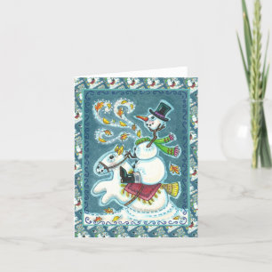 HEADLESS HORSEMAN SNOWMAN, XMAS / HALLOWEWEE Leere Feiertagskarte