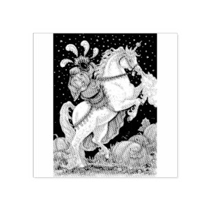 HEADLESS HORSEWOMAN HALLOWEEN UNICORN RUBBER-BRIEF GUMMISTEMPEL