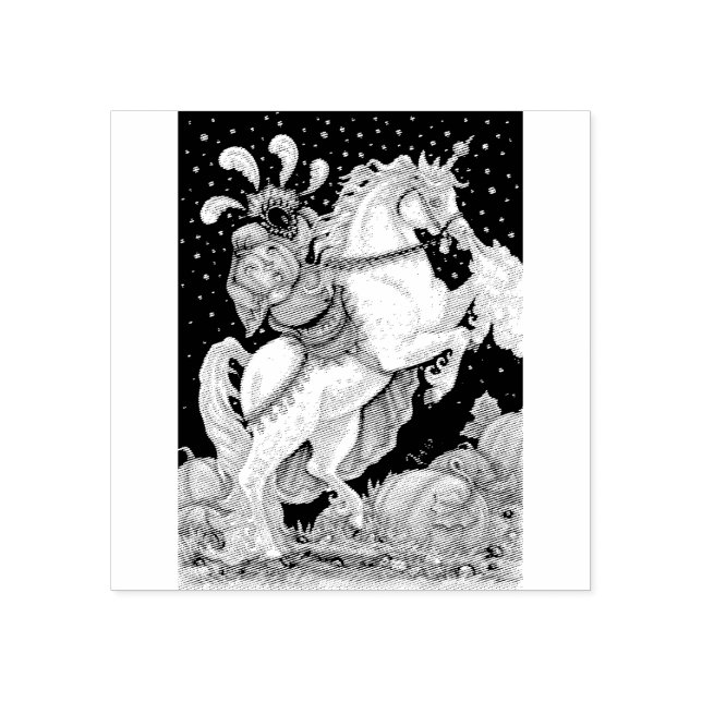 HEADLESS HORSEWOMAN HALLOWEEN UNICORN RUBBER-BRIEF GUMMISTEMPEL (Prägung)
