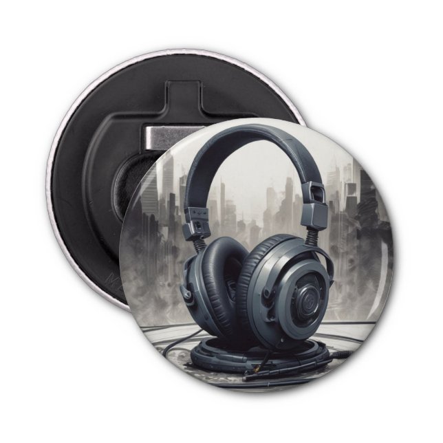 Headphone Artwork Music Lover Flaschenöffner (Vorderseite)