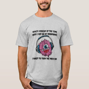 Headphone-Monster-Typografie-T-Shirt T-Shirt