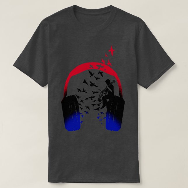 Headphone Music Cello T-Shirt (Design vorne)