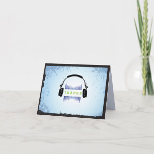 HEADPHONES Bar Bat Mitzvah Dankeschön Karte