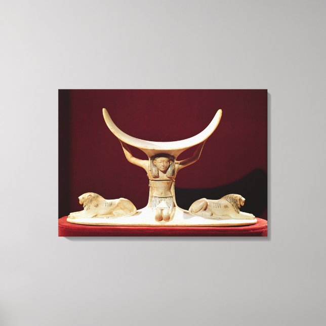 Headrest mit Shu, dem ägyptischen Gott der Luft Leinwanddruck (Vorderseite)