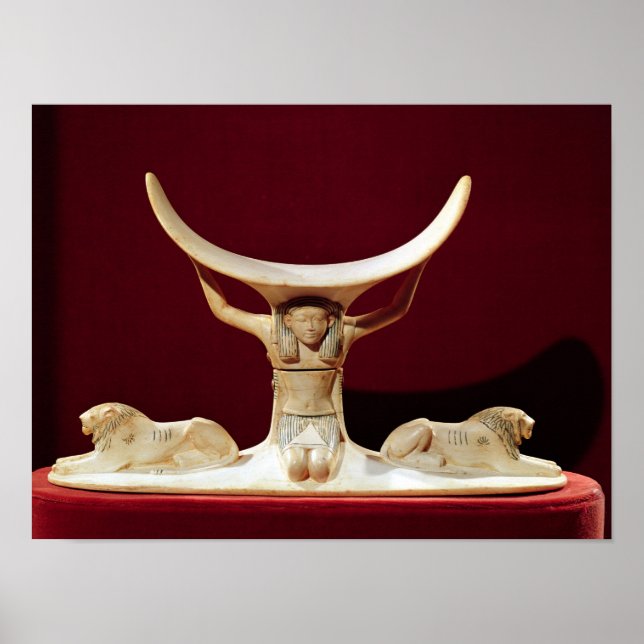 Headrest mit Shu, dem ägyptischen Gott der Luft Poster (Vorne)