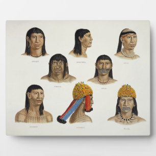 Heads of South American Indians, from 'Travels in Fotoplatte