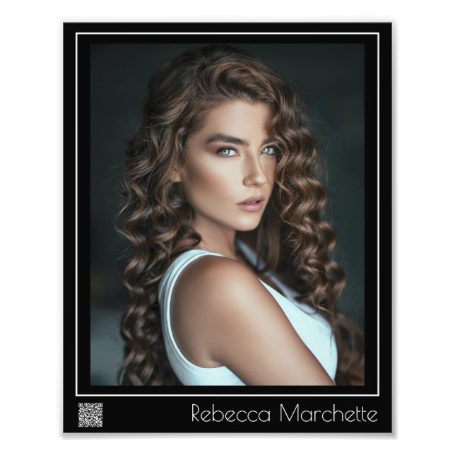 Headshot des Borderline-Akteurs 8x10 | QR-Code Fotodruck (Vorne)