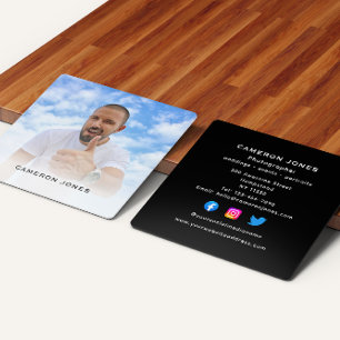 Headshot Foto Social Media Freelance Fotograf Quadratische Visitenkarte