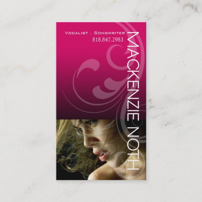 Headshot für Sänger-Texter und Komponist-Sänger Visitenkarte (Vorderseite)