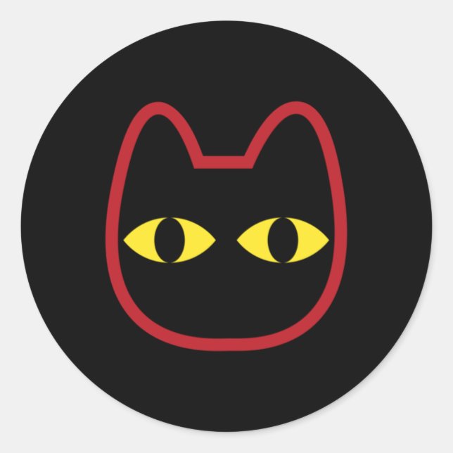Headshot-Sticker der Black Cat Runder Aufkleber (Vorderseite)