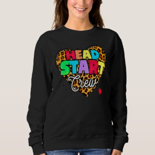 Headstart Crew Herz Leopard Zurück zur Schule für Sweatshirt