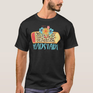 Headstart Stift Leopard Cheetah Print Teach Liebe T-Shirt
