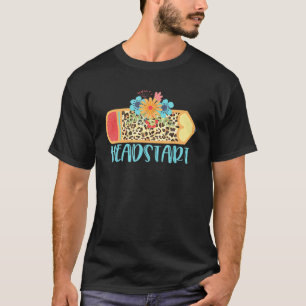 Headstart Stift Leopard Cheetah Print Teach Liebe T-Shirt