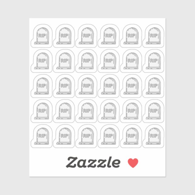 Headstone Grabstein Bujo Planer Aufkleber (Blatt)