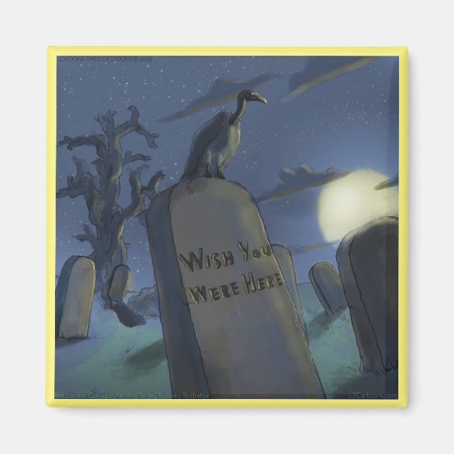 Headstone Invitational Funny Halloween Magnet (Vorne)