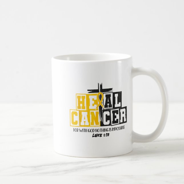 Heal Cancer Childhood Cancer Awareness God Christi Kaffeetasse (Rechts)