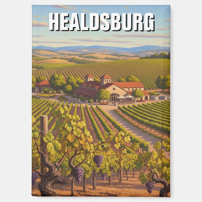 Healdsburg California Travel Magnet (Vorderseite)