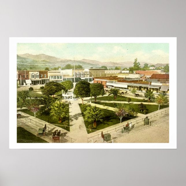 Healdsburg City Square Poster Print (Vorne)