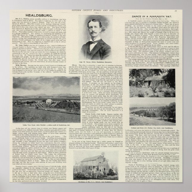 Healdsburg, Kalifornien Poster (Vorne)