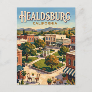 Healdsburg Plaza Kalifornien Postkarte