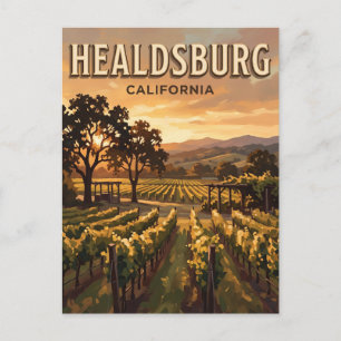 Healdsburg Sunset Vineyards Kalifornien Postkarte