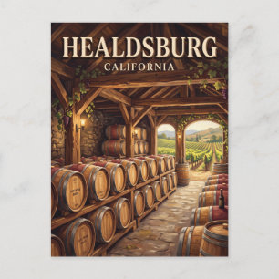 Healdsburg Wine Barrel Keller Kalifornien Postkarte
