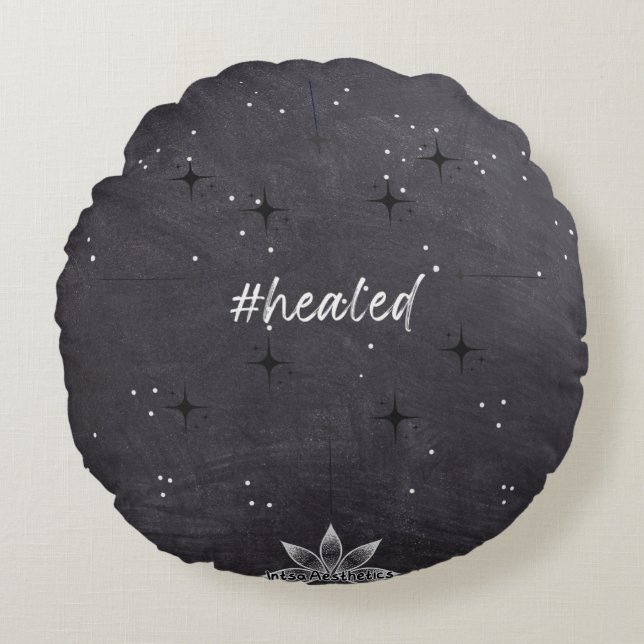 #Healed Throw Pillow Rundes Kissen (Vorderseite)