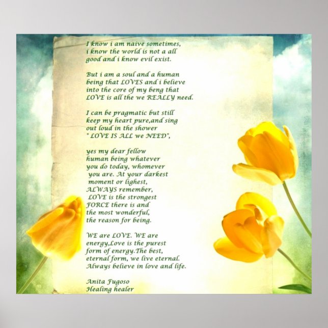 Healer Anita Fugoso's Brief über die Liebe auf Vin Poster (Vorne)