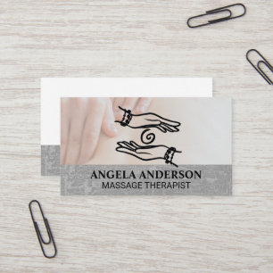 Healer Hands Logo Massieren Tages-Spa Visitenkarte