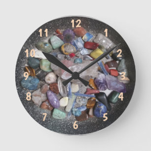 Healing Crystal/Stone Clock Runde Wanduhr