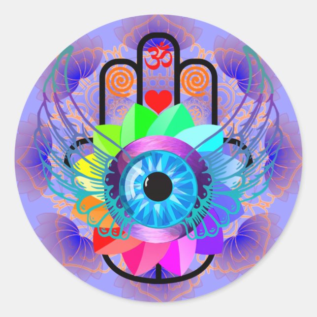 Healing Hamsa Aufkleber (Vorderseite)