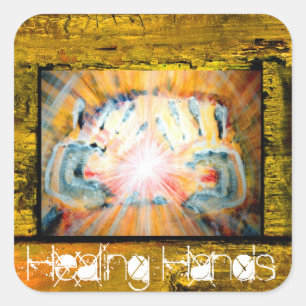 Healing Hands Quadratischer Aufkleber