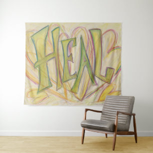 Healing Heart Word Art Tapestry Wand hängen Wandteppich