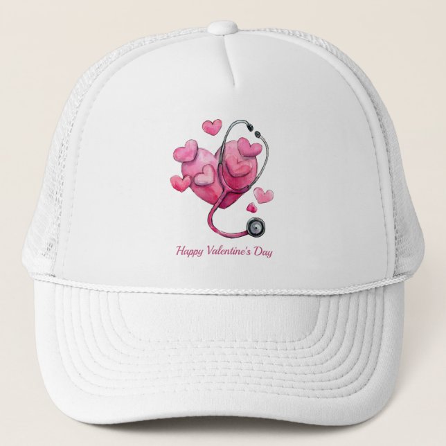 Healing Hearts Valentine Design Truckerkappe (Vorderseite)