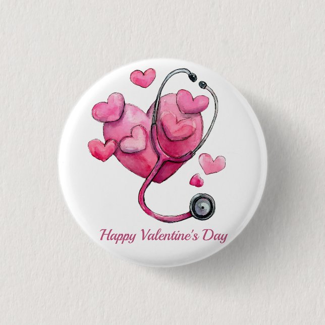 Healing Hearts Valentins-Design Button (Vorderseite)